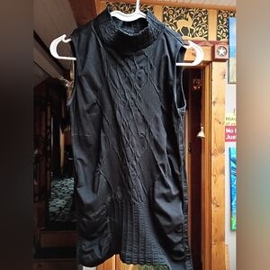 Tribal Black Textured Sleeveless Top